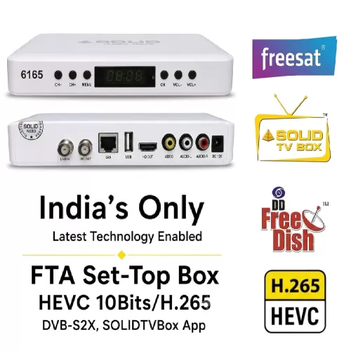 SOLID HDS2X-6165 H.265 10Bits HEVC  S2X FullHD FTA  Set-Top Box